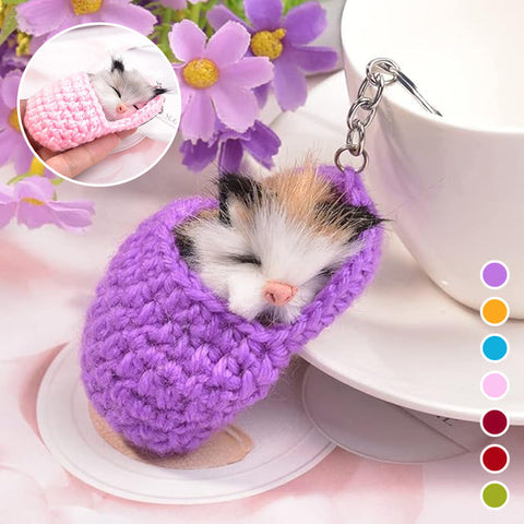 Porte-clés Chaton endormi mignon
