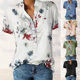 Chemise manches courtes imprimée col V