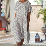 Robe à manches courtes tournesol