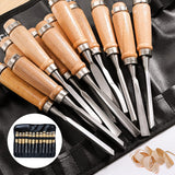 Jeu de ciseaux en bois à lame plate -12pcs