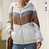 Sweat Zippé Contrasté En Peluche