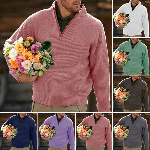 Pull épais décontracté et confortable avec fermeture éclair