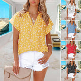 Chemise femme imprimée à col en V