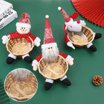 Figurine mignonne pour personnes âgées, panier à bonbons, pomme, ornement en bambou