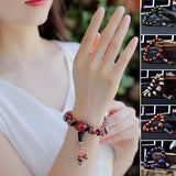 Bracelet Perles Glacées Gris Encens