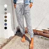 Pantalon décontracté ample à imprimé léopard pour femme