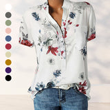 Chemise manches courtes imprimée col V