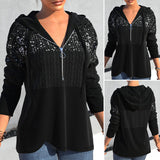Sweat à capuche zippé et sequins
