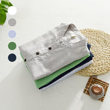 Chemise été homme en lin chinoiserie à boutons