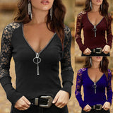 Chemisier Á Col Zippé En Dentelle Épissée