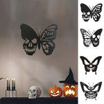 Halloween Crâne et Papillon  en Métal Décoration Murale