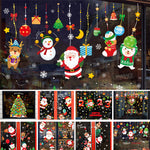 Autocollants de fenêtre de Noël, décoration réutilisable double face
