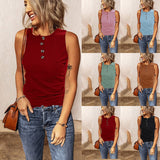 Débardeur slim à col rond pour femme