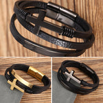 Bracelet Croix Multicouche
