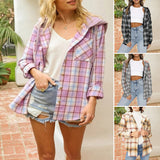 Veste Chemise Décontractée Boutonnée à Capuche