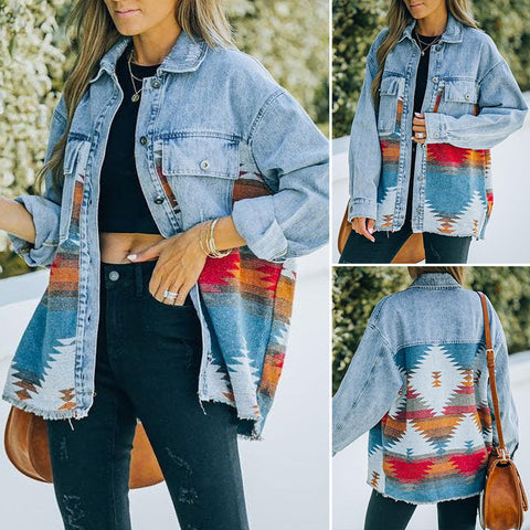 Veste en jean vintage femme avec poches