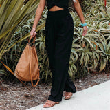 Pantalon smocké à poches en mélange de lin Fresh Air