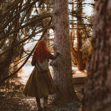 Sac à dos feuille en cuir de liège vert