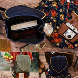 Sac à dos feuille en cuir de liège vert