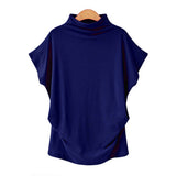 T-shirt à demi-col roulé et manches poupée