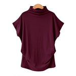 T-shirt à demi-col roulé et manches poupée