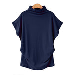 T-shirt à demi-col roulé et manches poupée