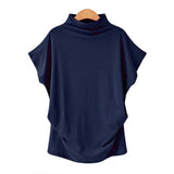 T-shirt à demi-col roulé et manches poupée