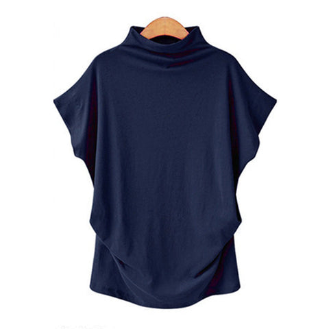 T-shirt à demi-col roulé et manches poupée