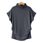 T-shirt à demi-col roulé et manches poupée