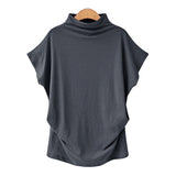 T-shirt à demi-col roulé et manches poupée