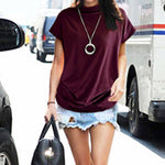 T-shirt à demi-col roulé et manches poupée