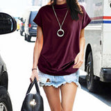 T-shirt à demi-col roulé et manches poupée