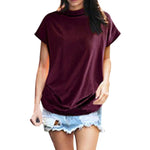 T-shirt à demi-col roulé et manches poupée