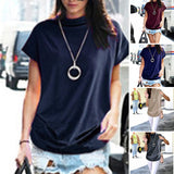 T-shirt à demi-col roulé et manches poupée