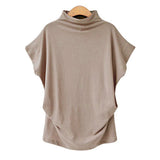 T-shirt à demi-col roulé et manches poupée