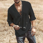T-shirt homme avec lien poitrine et œillets