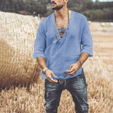 T-shirt homme avec lien poitrine et œillets