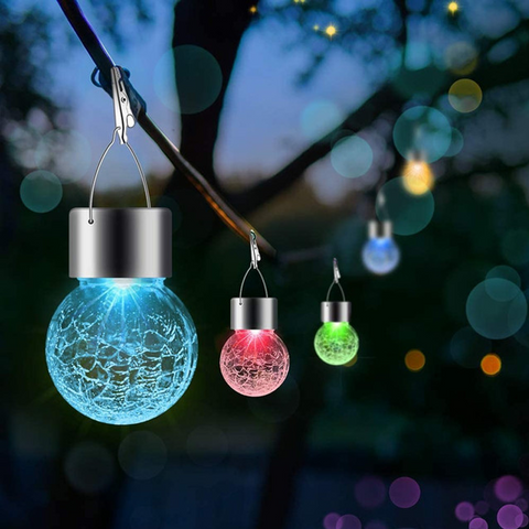 Lampe Suspendue Colorée Solaire De Jardin