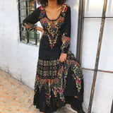 Robe à manches longues à imprimé vintage