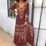 Robe à manches longues à imprimé vintage