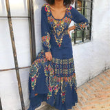 Robe à manches longues à imprimé vintage