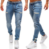 Jeans de sport décontractés pour hommes avec fermeture éclair