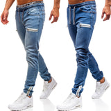 Jeans de sport décontractés pour hommes avec fermeture éclair