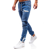 Jeans de sport décontractés pour hommes avec fermeture éclair
