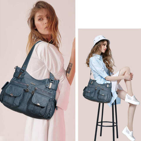 Nouveau sac messager en PU de grande capacité