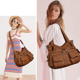 Nouveau sac messager en PU de grande capacité