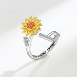 Bague Réglable Lettre Tournesol pour Fille/petite-fille