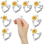 Bague Réglable Lettre Tournesol pour Fille/petite-fille