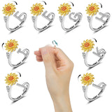 Bague Réglable Lettre Tournesol pour Fille/petite-fille