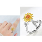 Bague Réglable Lettre Tournesol pour Fille/petite-fille